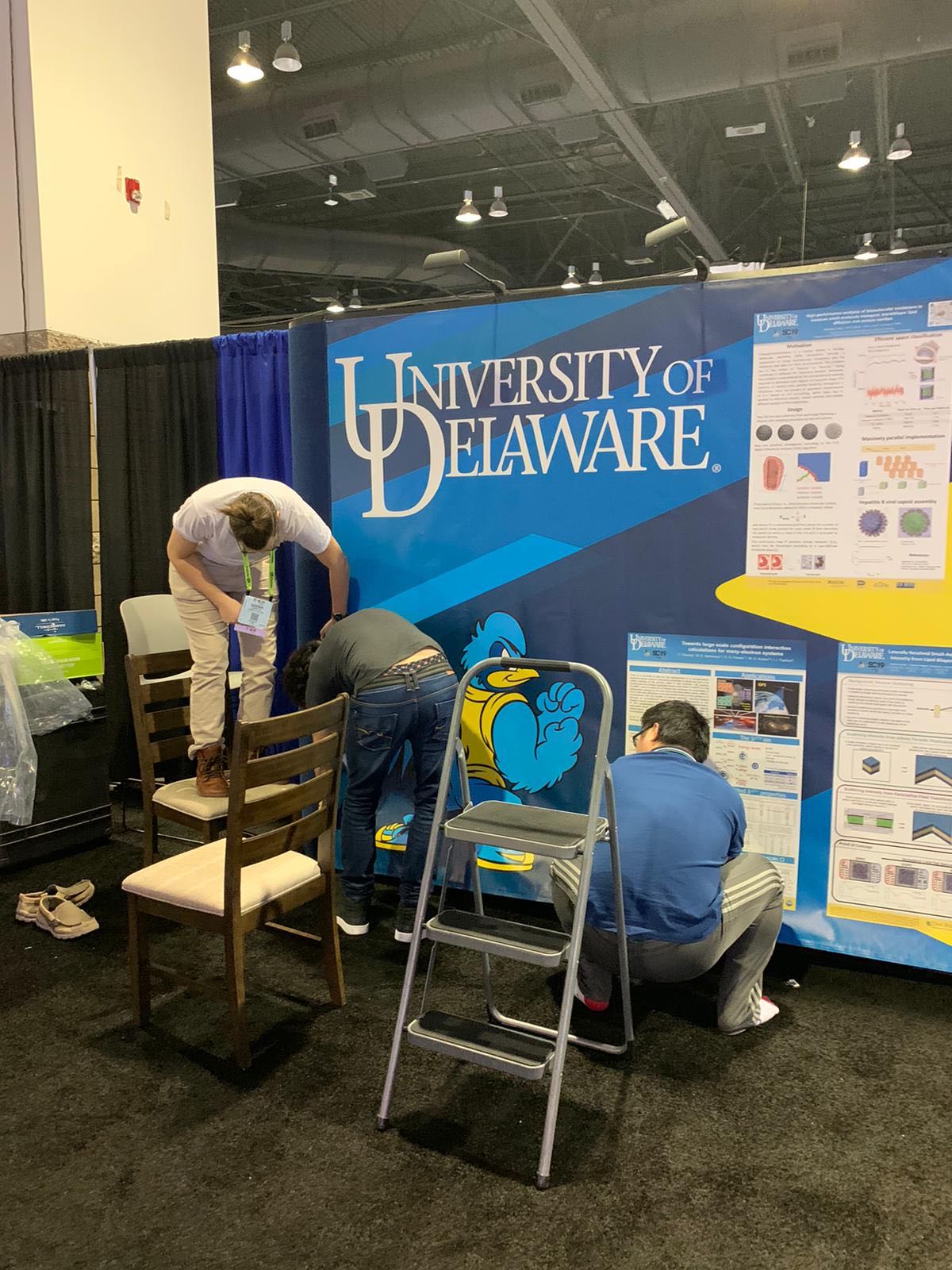 Setting up the UD Booth